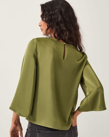 Monsoon Ingrid Bell Sleeve Satin Blouse