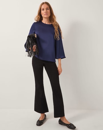 Monsoon Ingrid Bell Sleeve Satin Blouse