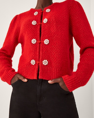 Monsoon Fessa Jewel Brooch Cardigan