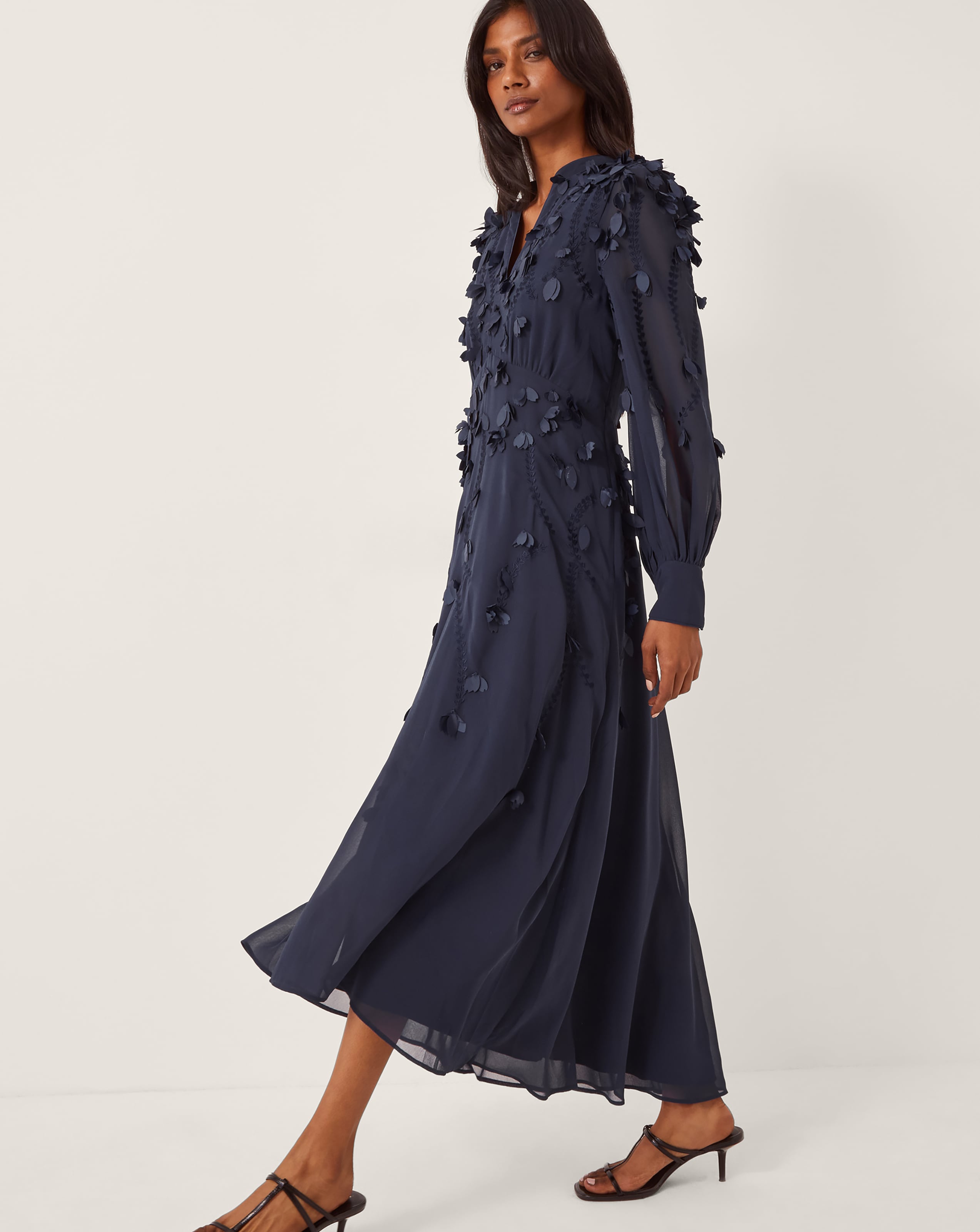 New In - Monsoon Gwen Long Sleeve Midi Dress