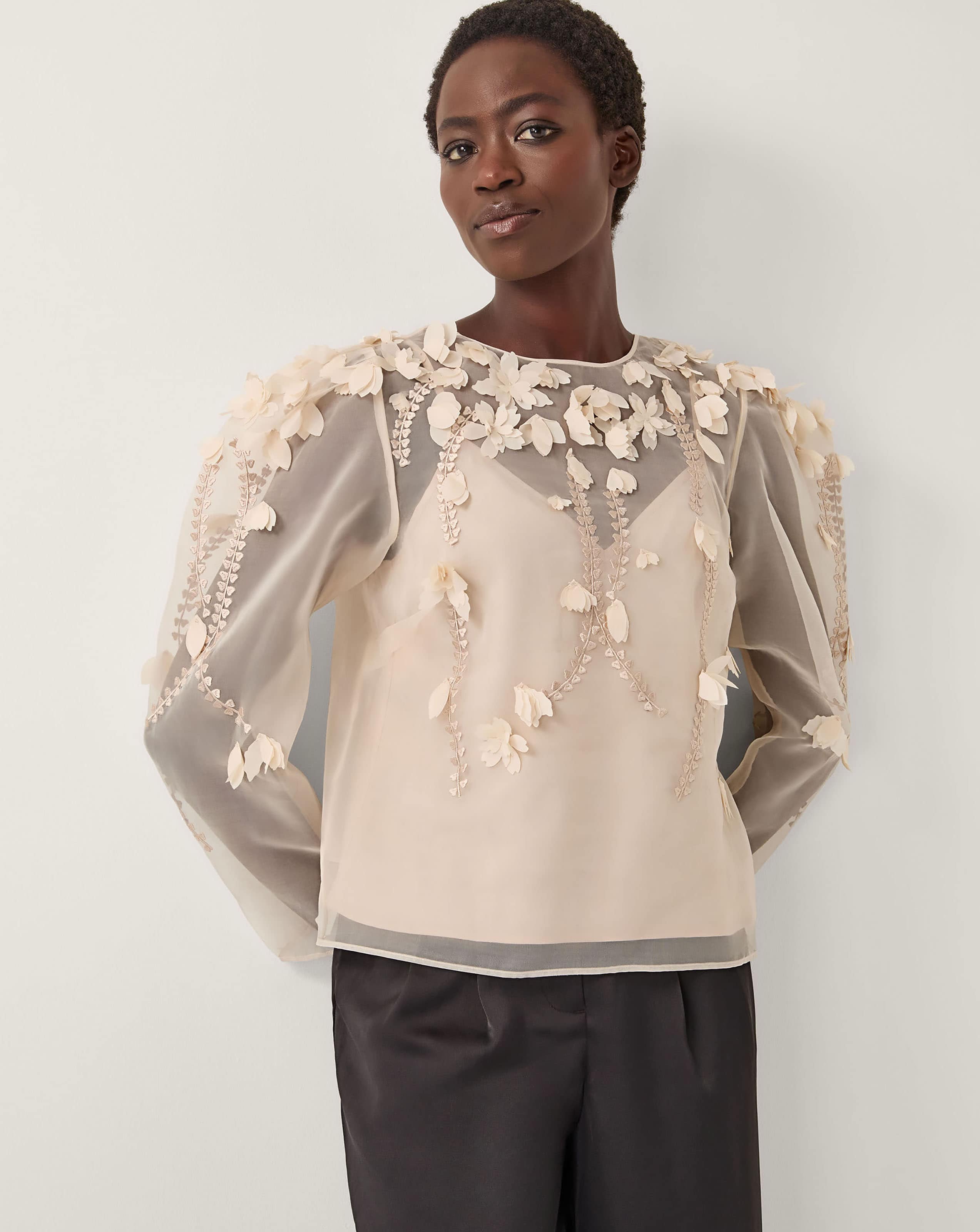 New In - Monsoon Gwen Floral Organza Top