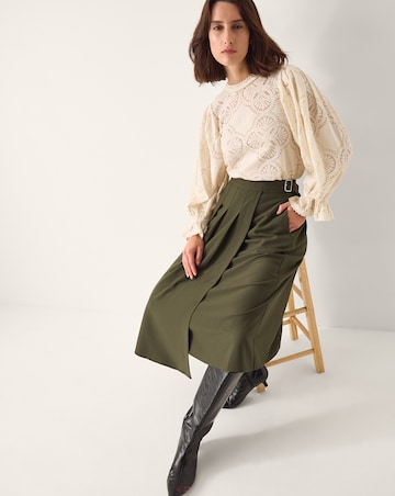 Monsoon Jillian Pleated Kilt Midi Skirt