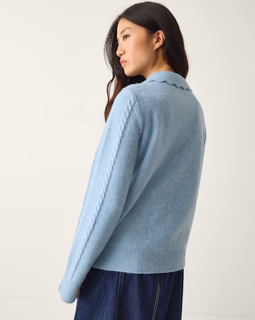 Monsoon Kat Floral Cable Knit Cardigan