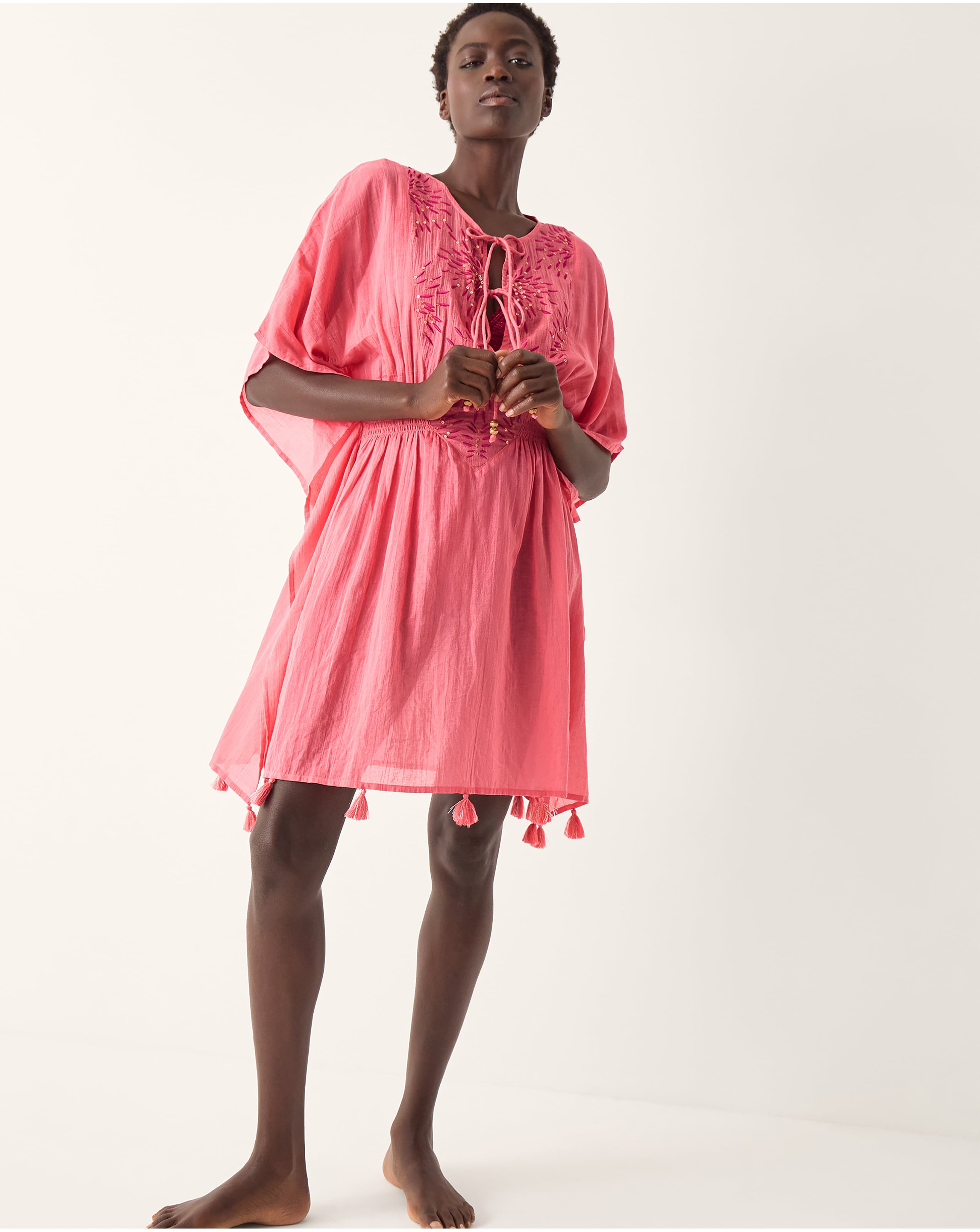 New In - Monsoon Jada Embellished Mini Kaftan