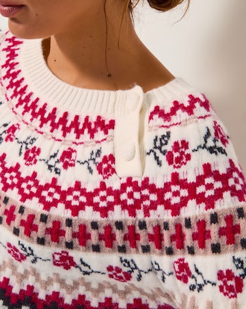 Monsoon Rhi Floral Fair Isle Jumper