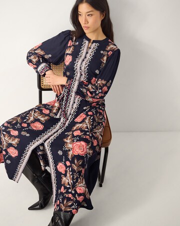 Monsoon Rosalie Floral Print Midi Dress