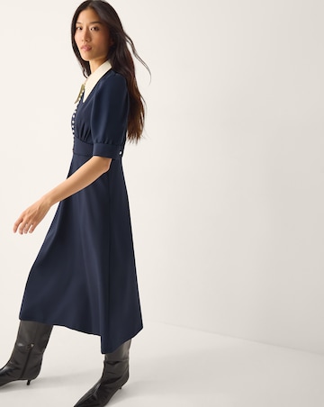 Monsoon Clay Collar Jersey Midi Dress