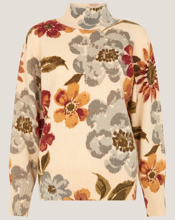 Monsoon Olive High Neck Floral Jumper