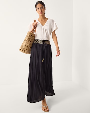 Monsoon Amaya Crochet V-Neck T-Shirt