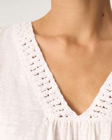 Monsoon Amaya Crochet V-Neck T-Shirt