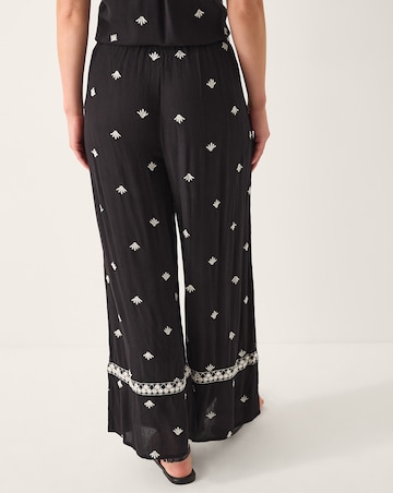 Monsoon Embroidered Wide Leg Trousers
