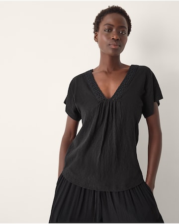 Monsoon Amaya Crochet V-Neck T-Shirt