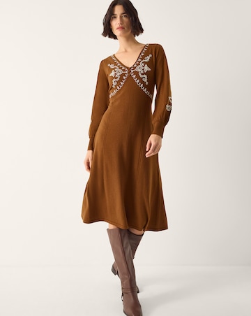 Monsoon Cleo V-Neck Knit Midi Dress