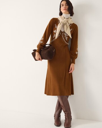 Monsoon Cleo V-Neck Knit Midi Dress