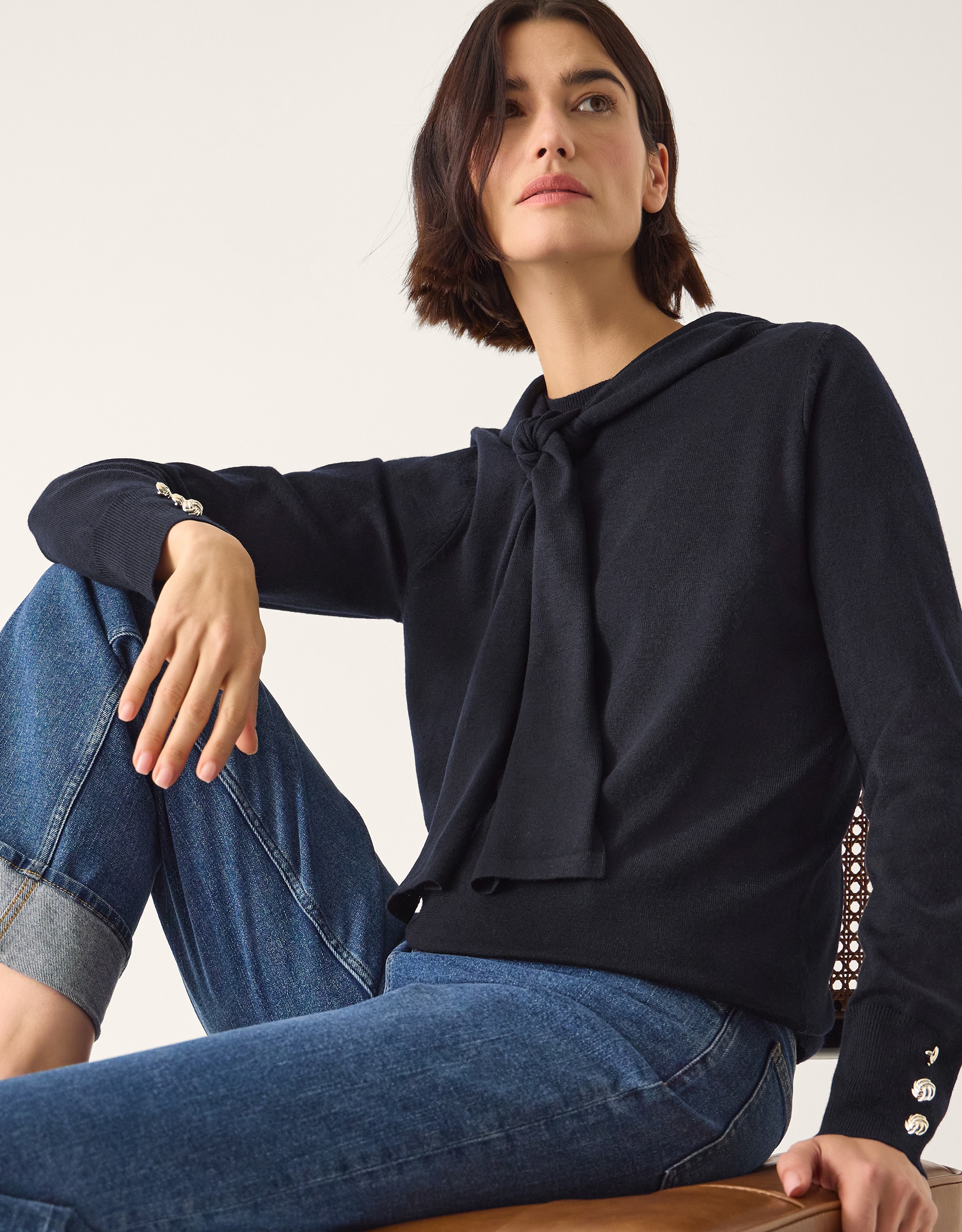 New In - Monsoon Nila Neck Tie Jumper