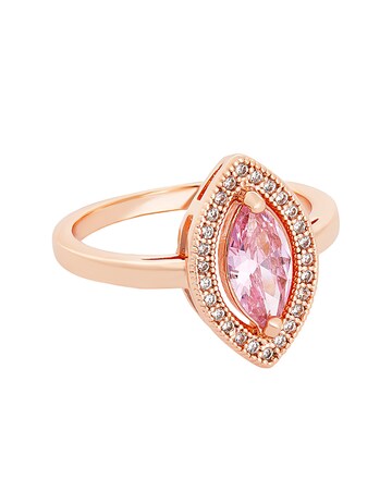 Jon Richard Rose Gold Plated Pink Marquisse Cubic Zirconia Ring