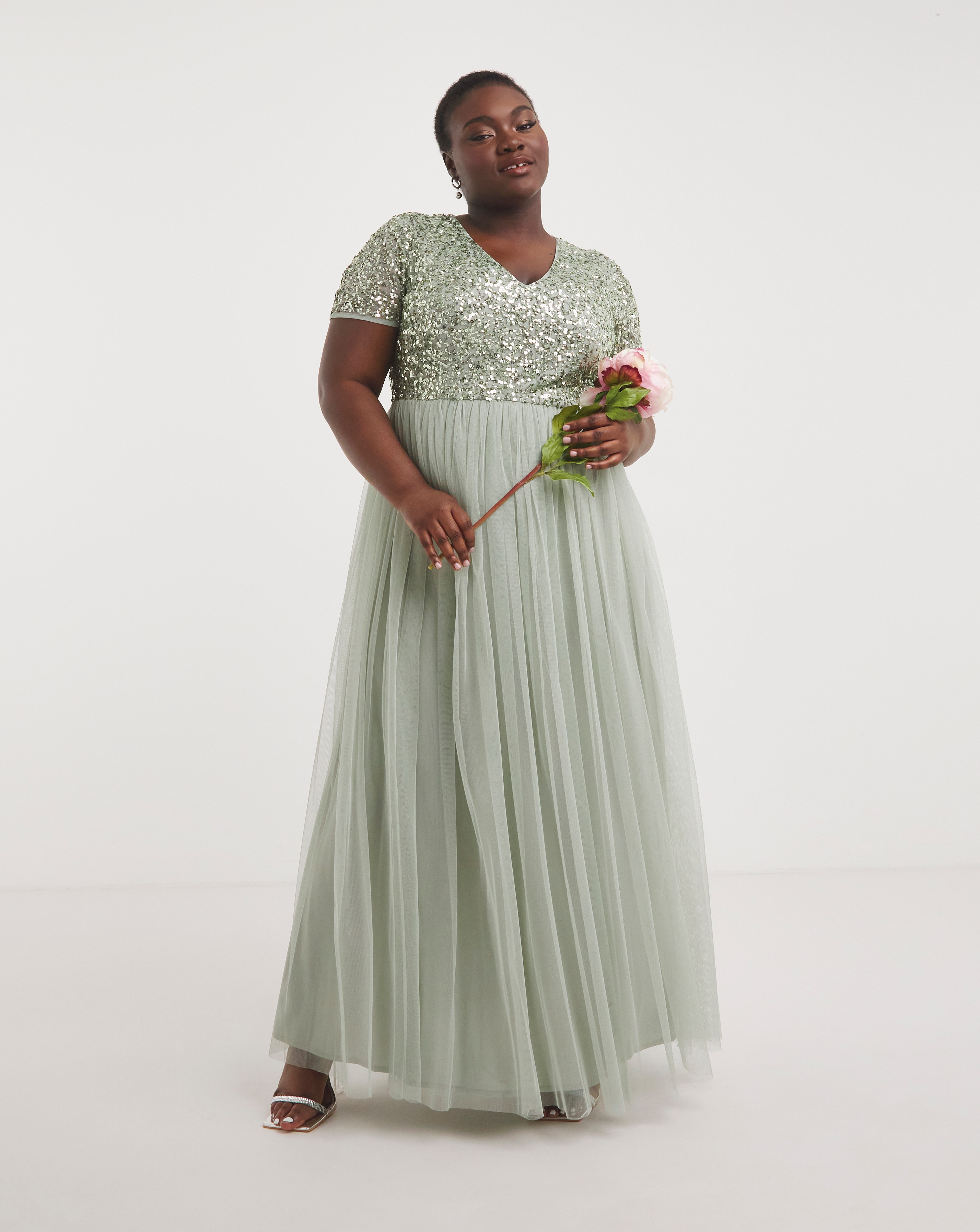 Maya V-Neck Sequin Dress