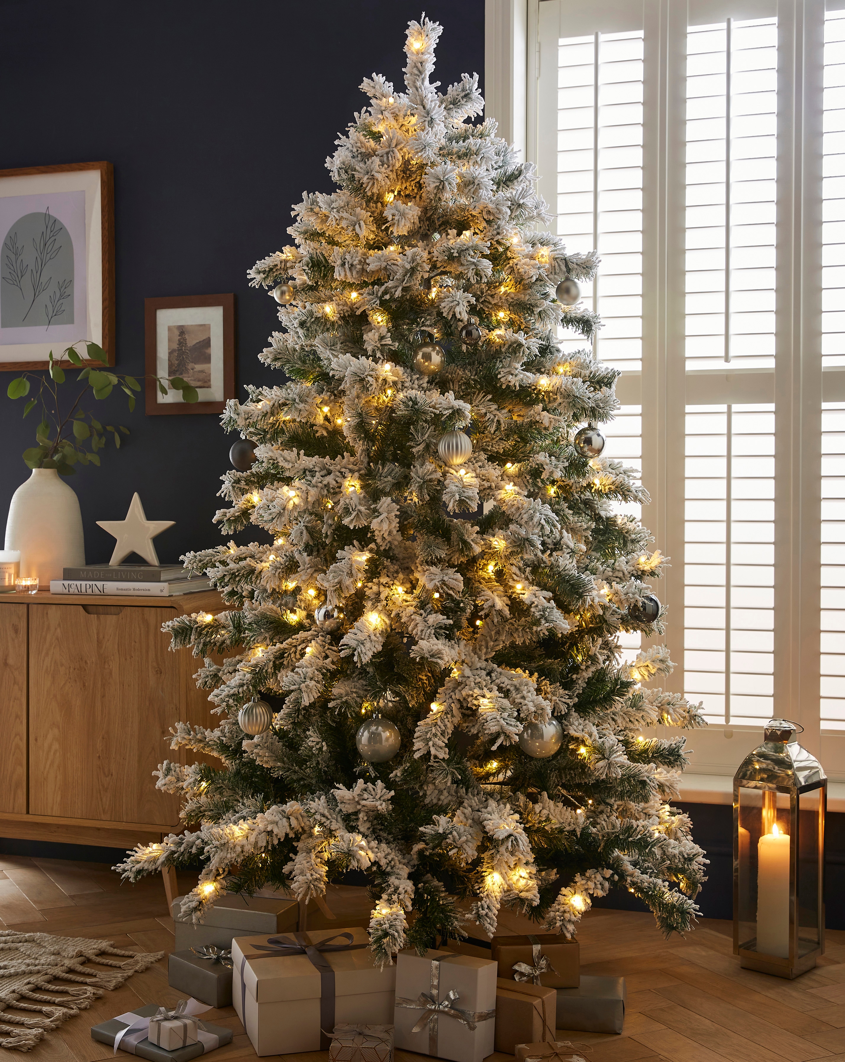 Pre-Lit Aspen Flocked Christmas Tree