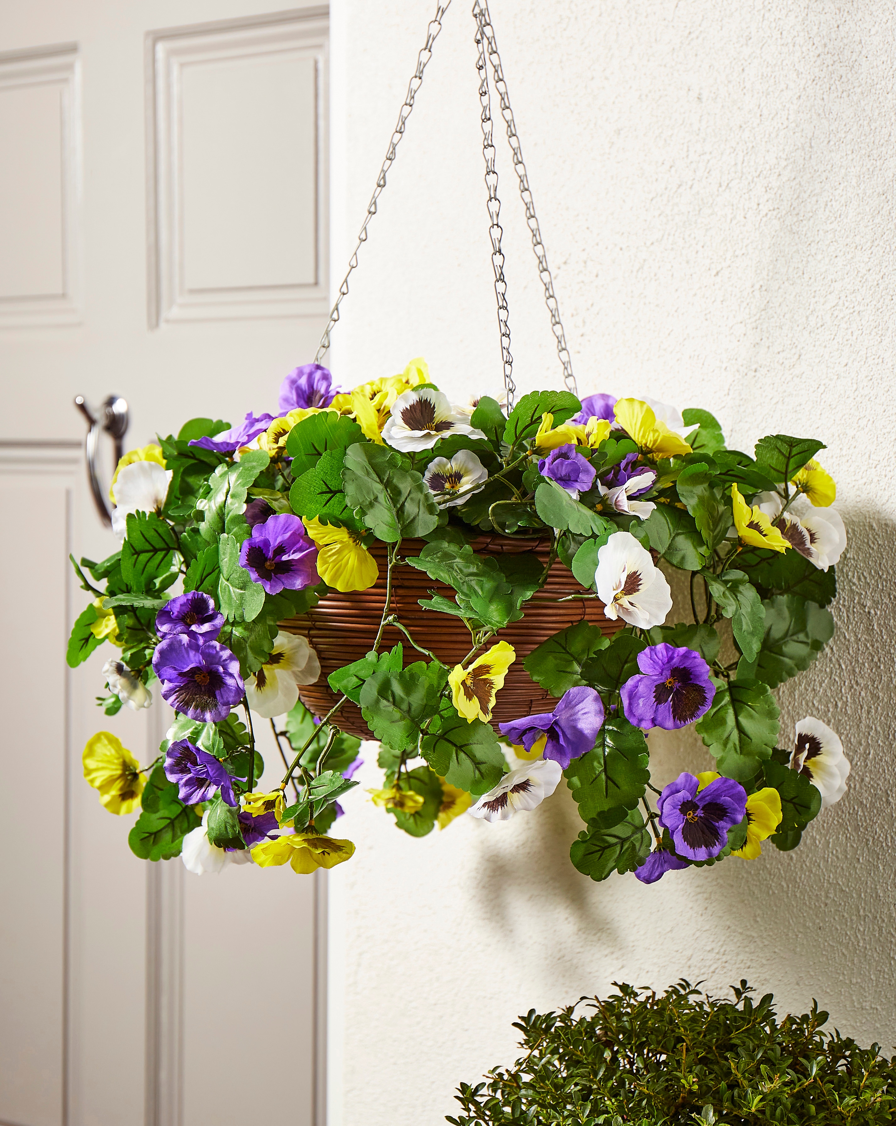 Artificial Pansy Hanging Basket