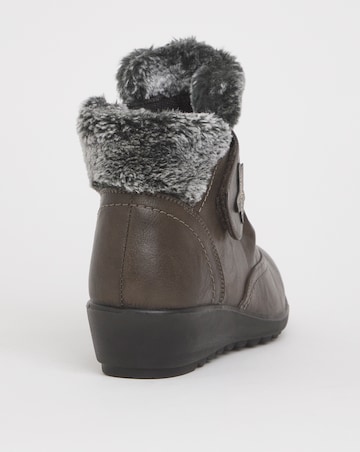 Cushion Walk Faux Fur Ankle Boot Wide E Fit