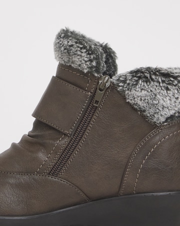 Cushion Walk Faux Fur Ankle Boot Wide E Fit