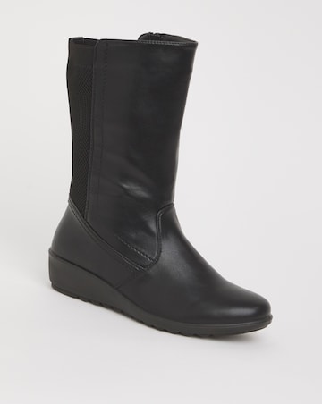 Cushion Walk Elastic Detail Mid Boot Extra Wide EEE Fit