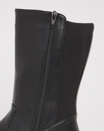Cushion Walk Elastic Detail Mid Boot Extra Wide EEE Fit