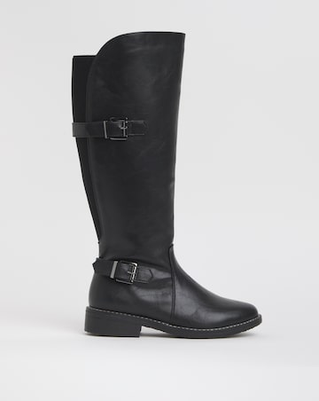 Cushion Walk Elastic Back Buckle Boot Extra Wide EEE Fit Standard Calf
