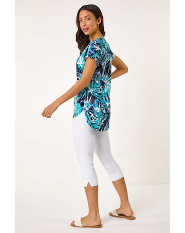 Roman Textured Abstract Print Top