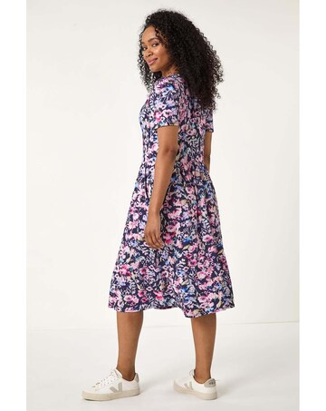 Roman Petite Floral Pocket Midi Dress