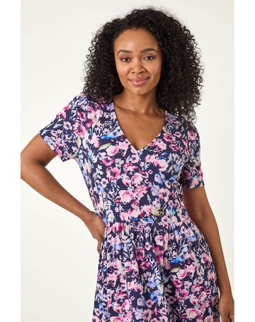 Roman Petite Floral Pocket Midi Dress