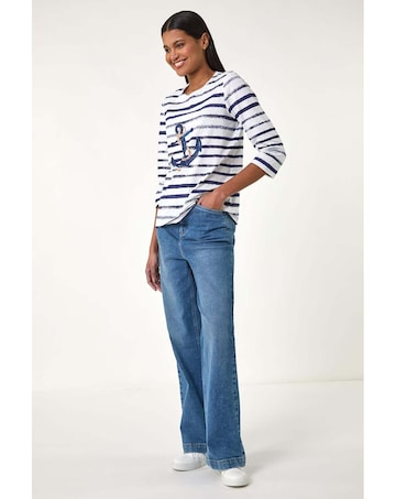 Roman Anchor Striped Hotfix Top