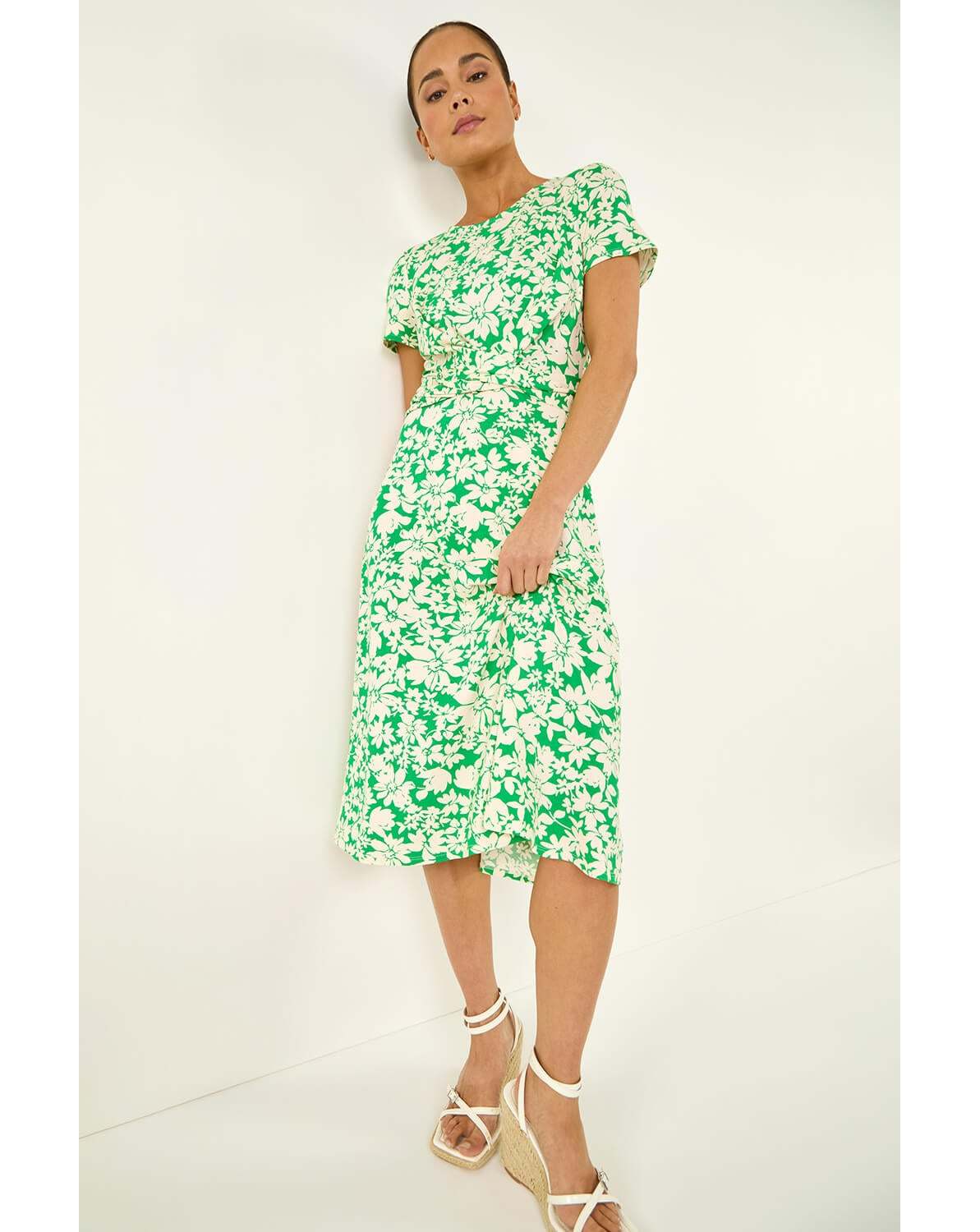 Roman Petite Twist Front Stretch Dress