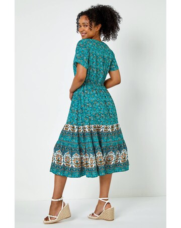 Roman Petite Floral Print Midi Dress