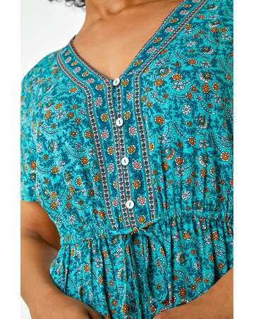 Roman Petite Floral Print Midi Dress