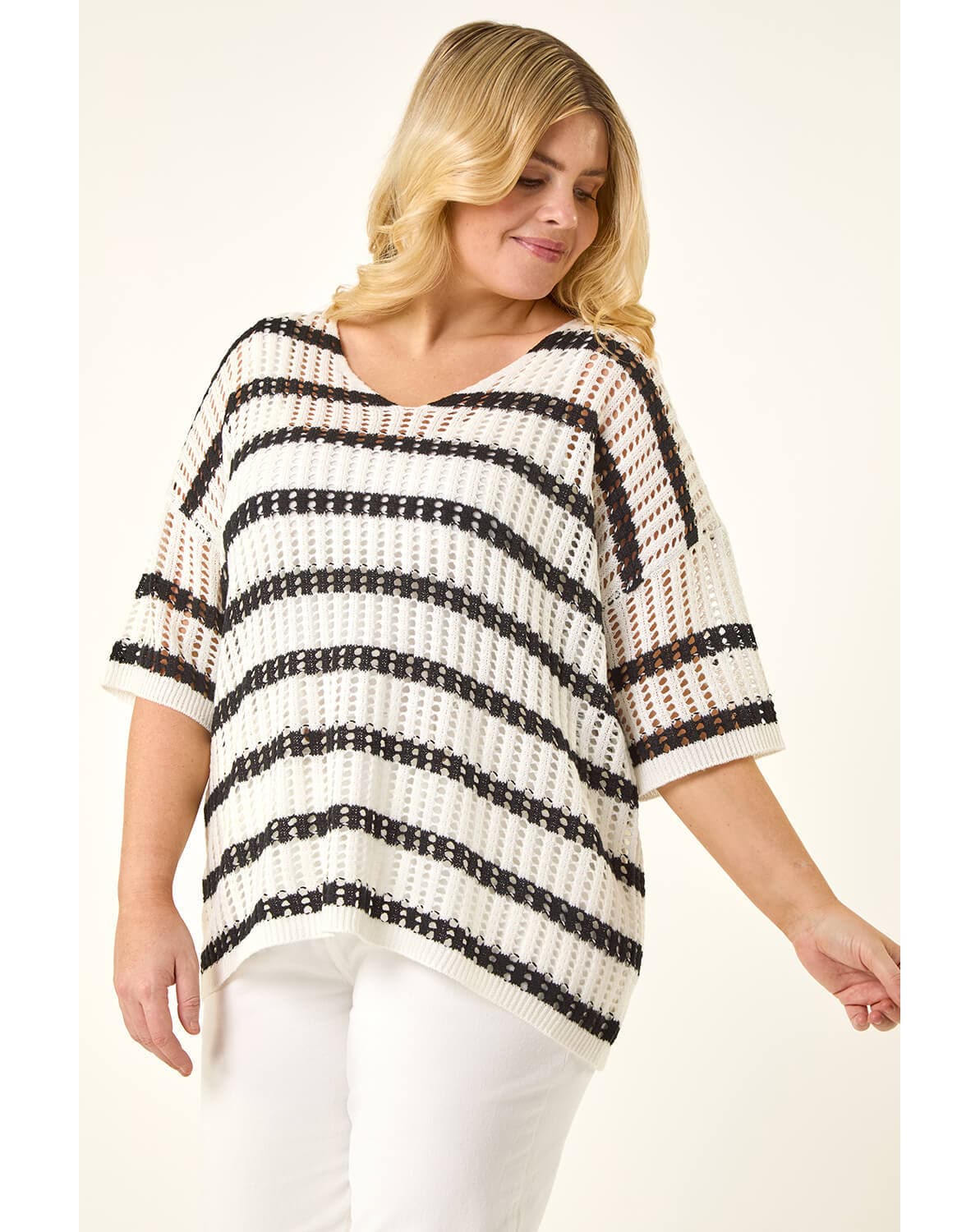 Roman Curve Crochet Knitted Top