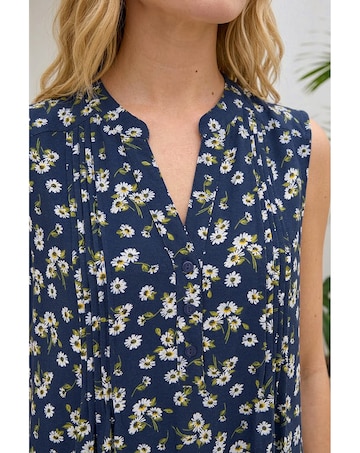 Roman Ditsy Floral Pintuck Shirt