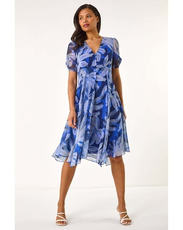 Roman Abstract Floral Hanky Hem Dress