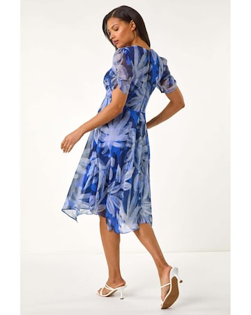 Roman Abstract Floral Hanky Hem Dress