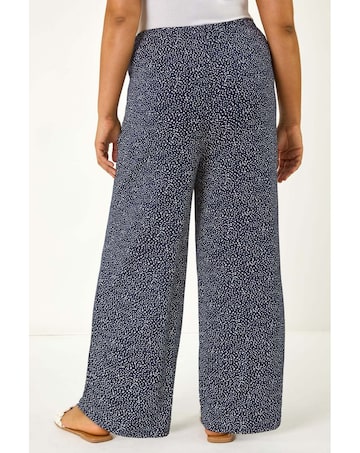 Roman Curve Spot Print Palazzo Trouser