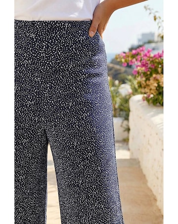Roman Curve Spot Print Palazzo Trouser