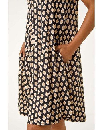 Roman Petite V-Neck Swing Pocket Dress