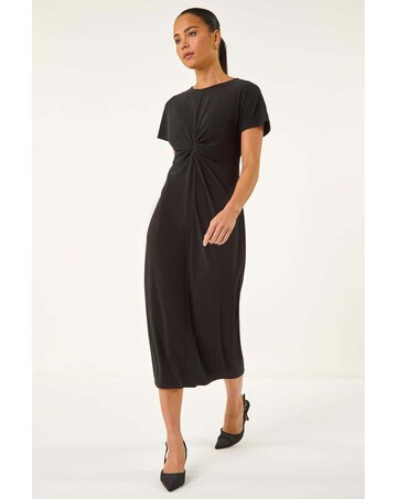 Roman Petite Twist Front Midi Dress