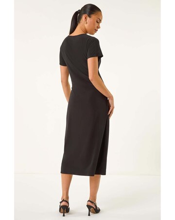 Roman Petite Twist Front Midi Dress