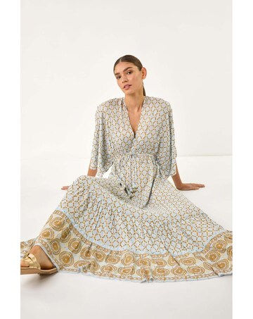 Roman Shimmer Boho Border Maxi Dress