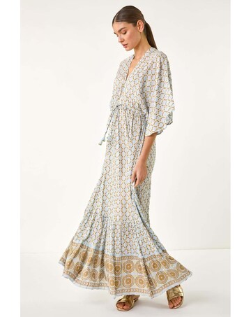 Roman Shimmer Boho Border Maxi Dress