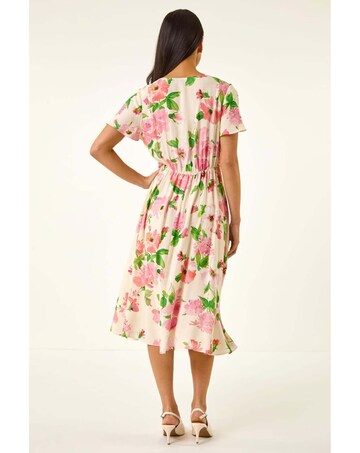 Roman Petite Floral Print Button Dress