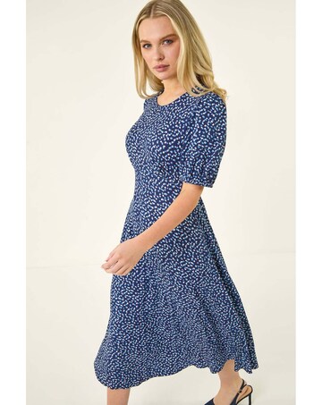 Roman Petite Abstract Stretch Midi Dress