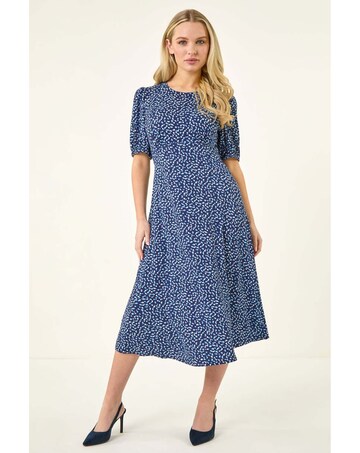 Roman Petite Abstract Stretch Midi Dress