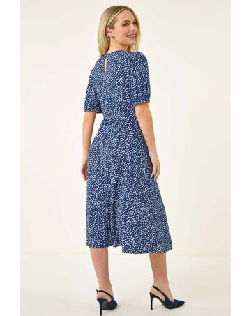 Roman Petite Abstract Stretch Midi Dress